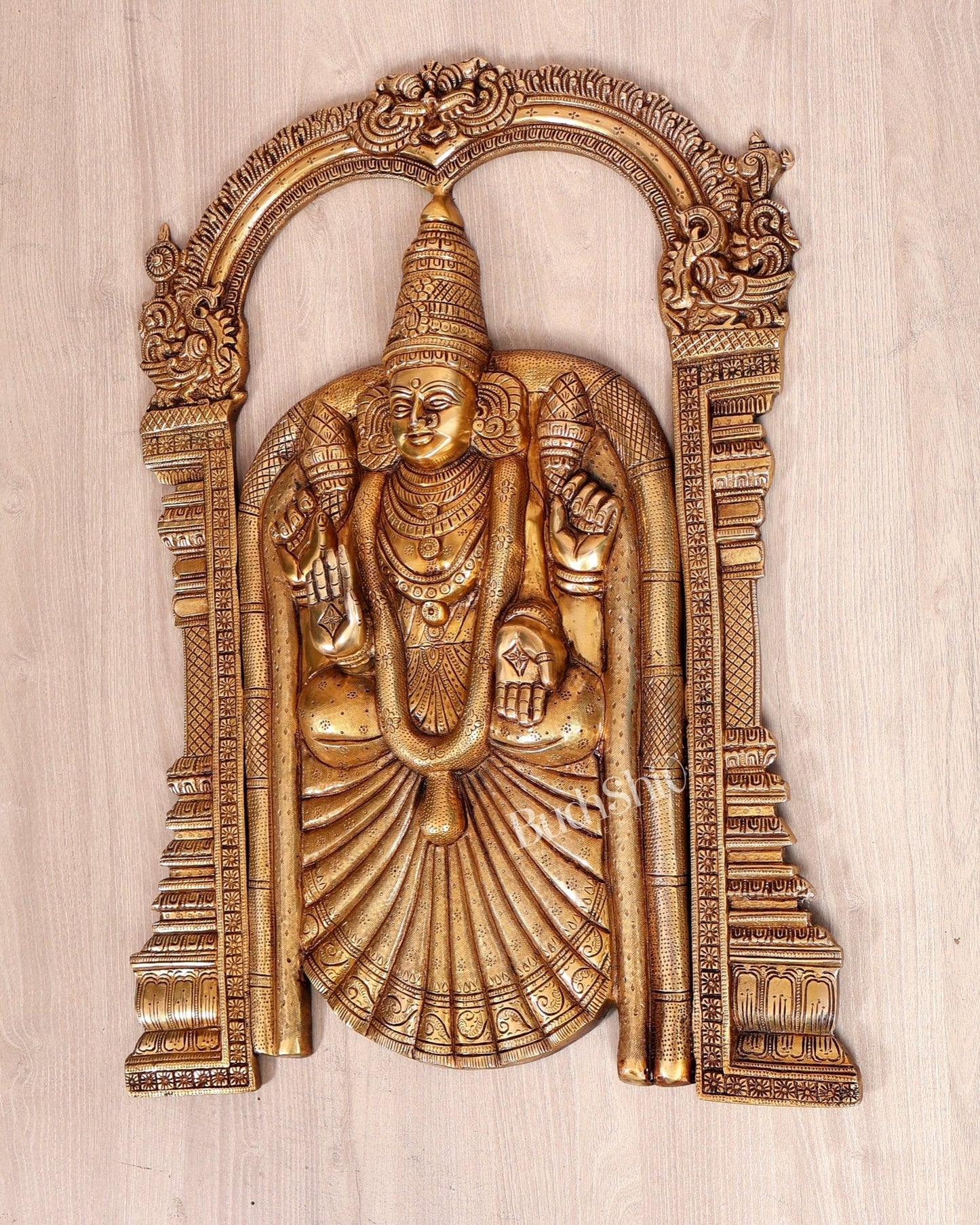Brass Padmavathi Thayar Wall Hanging – Goddess Lakshmi Universal Form (25 Inches) - Budhshiv.com