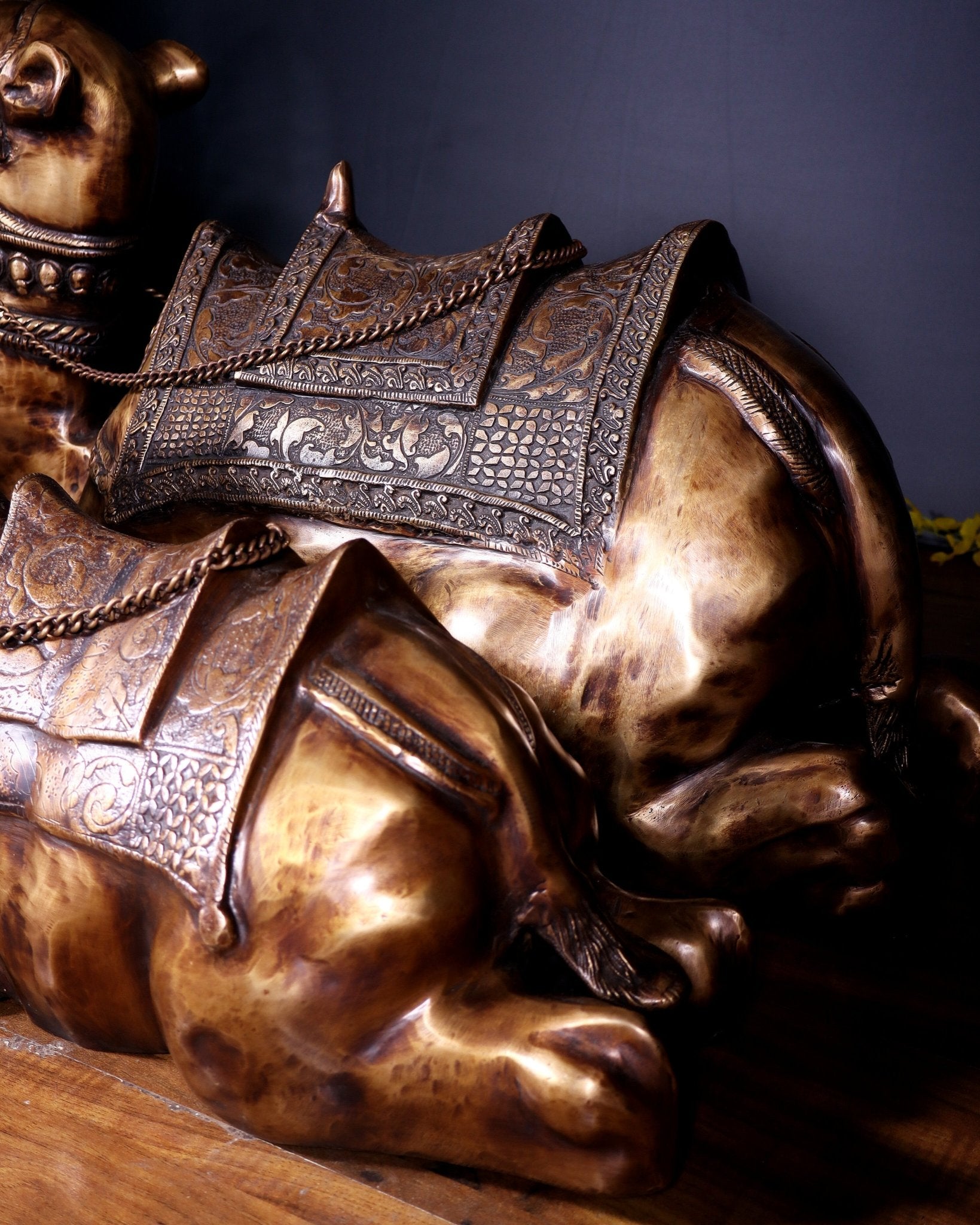 Brass Pair of large Sitting Camel Statues 36" Vastu approved - Budhshiv.com
