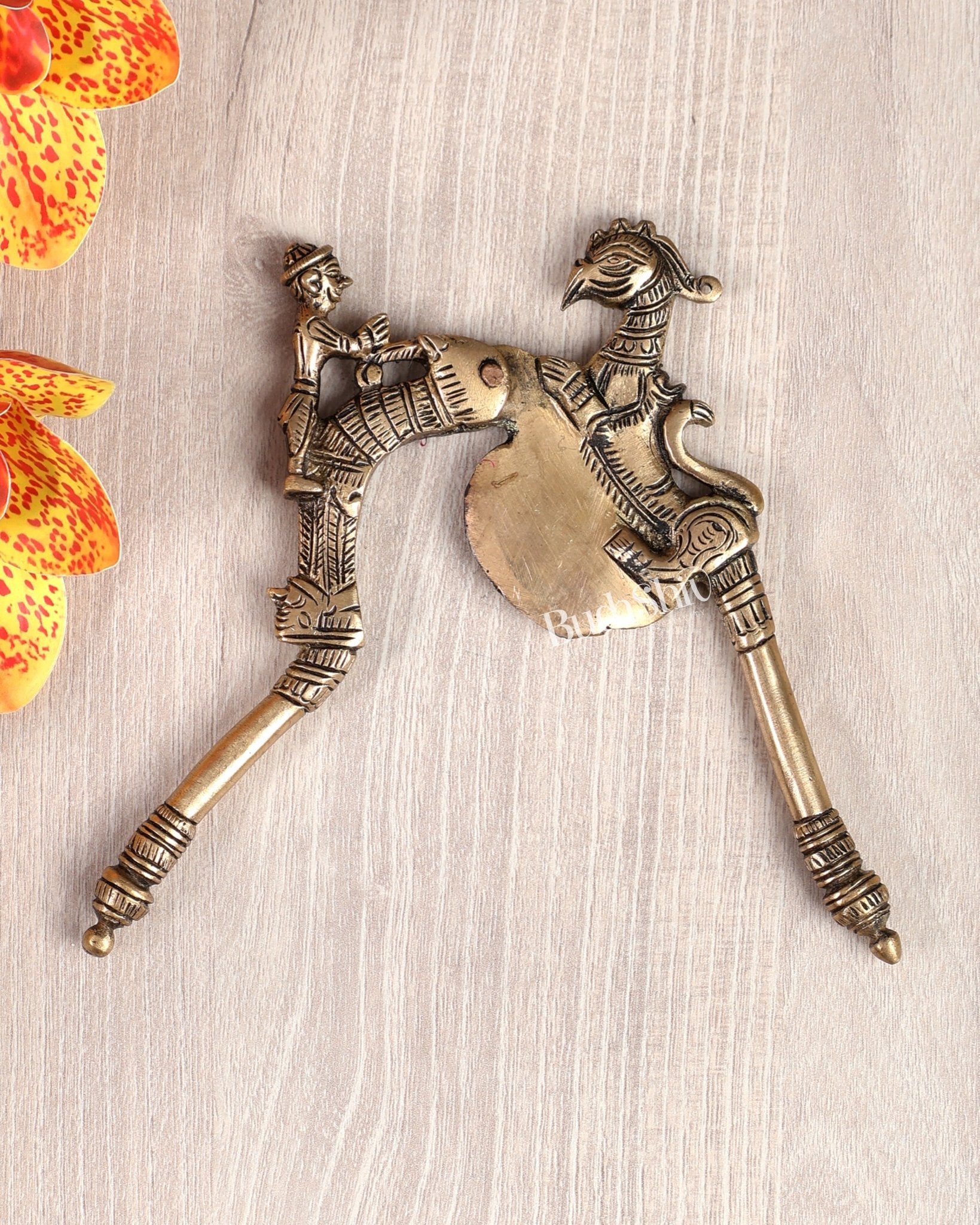 Brass Parrot Charmer Nut Cutter – Traditional Collectible Utility Craft Piece (5 Inches) - Budhshiv.com