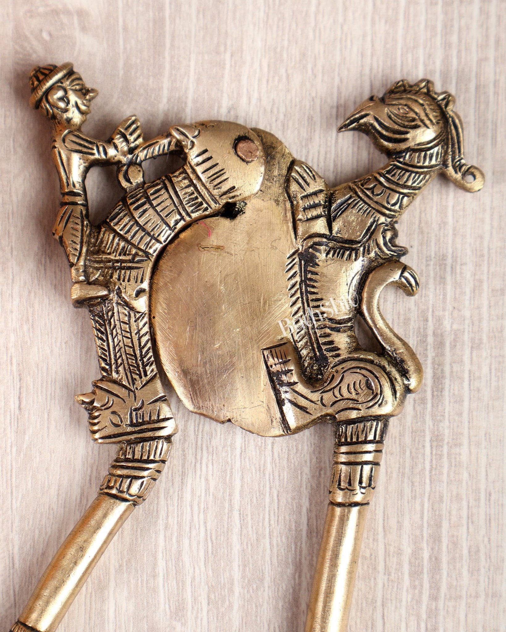 Brass Parrot Charmer Nut Cutter – Traditional Collectible Utility Craft Piece (5 Inches) - Budhshiv.com