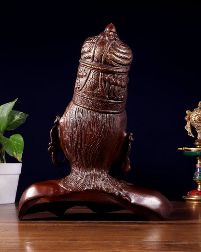 Brass Parvati face Bust table accent 12" Dual tone - Budhshiv.com