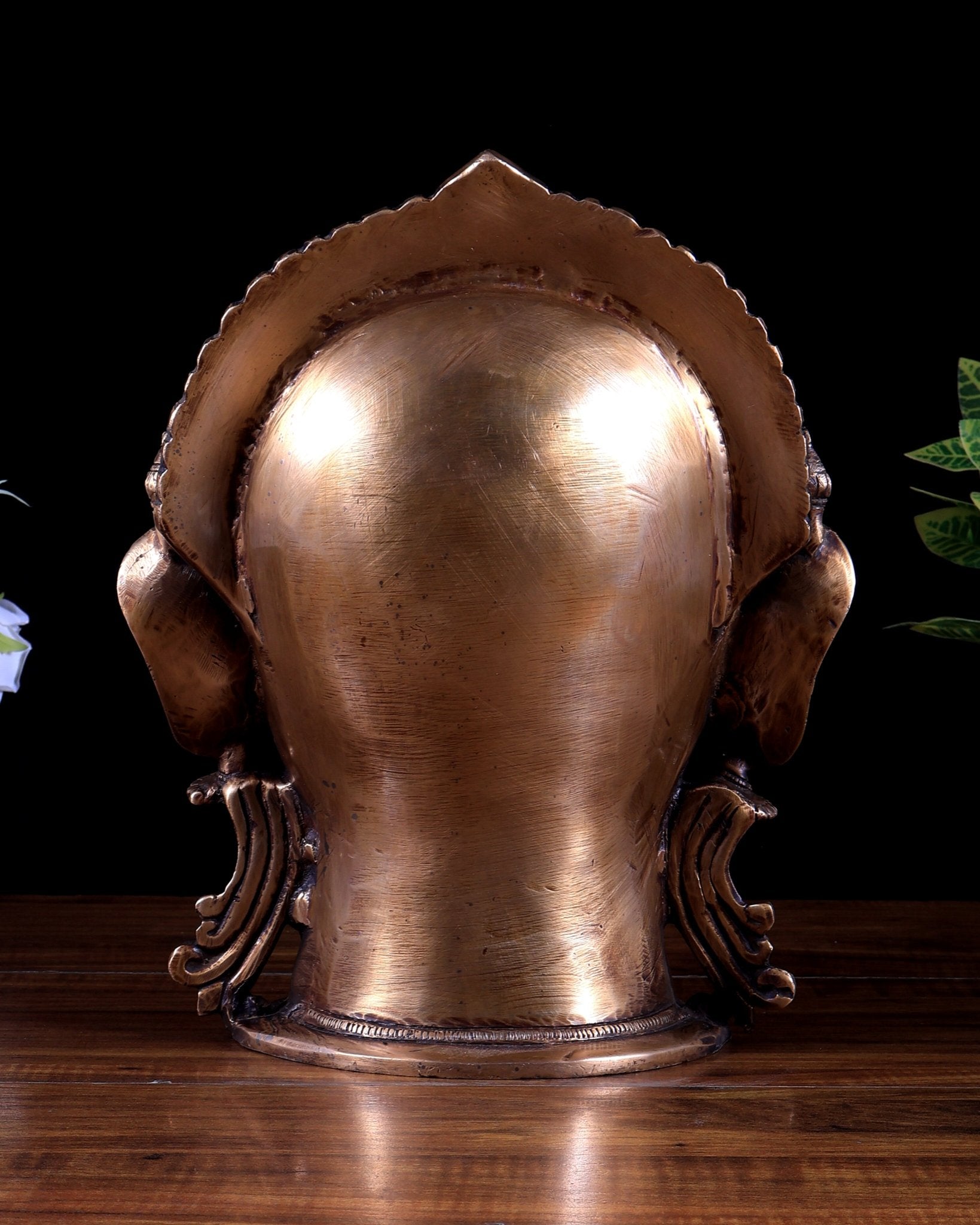 Brass Parvati Gauri face Statue - 12 inch - Budhshiv.com