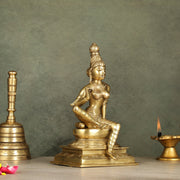Brass Parvati Idol 9" - Budhshiv.com