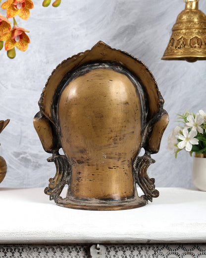Brass Parvati/Gauri Mata face Statue - 12 inches - Budhshiv.com