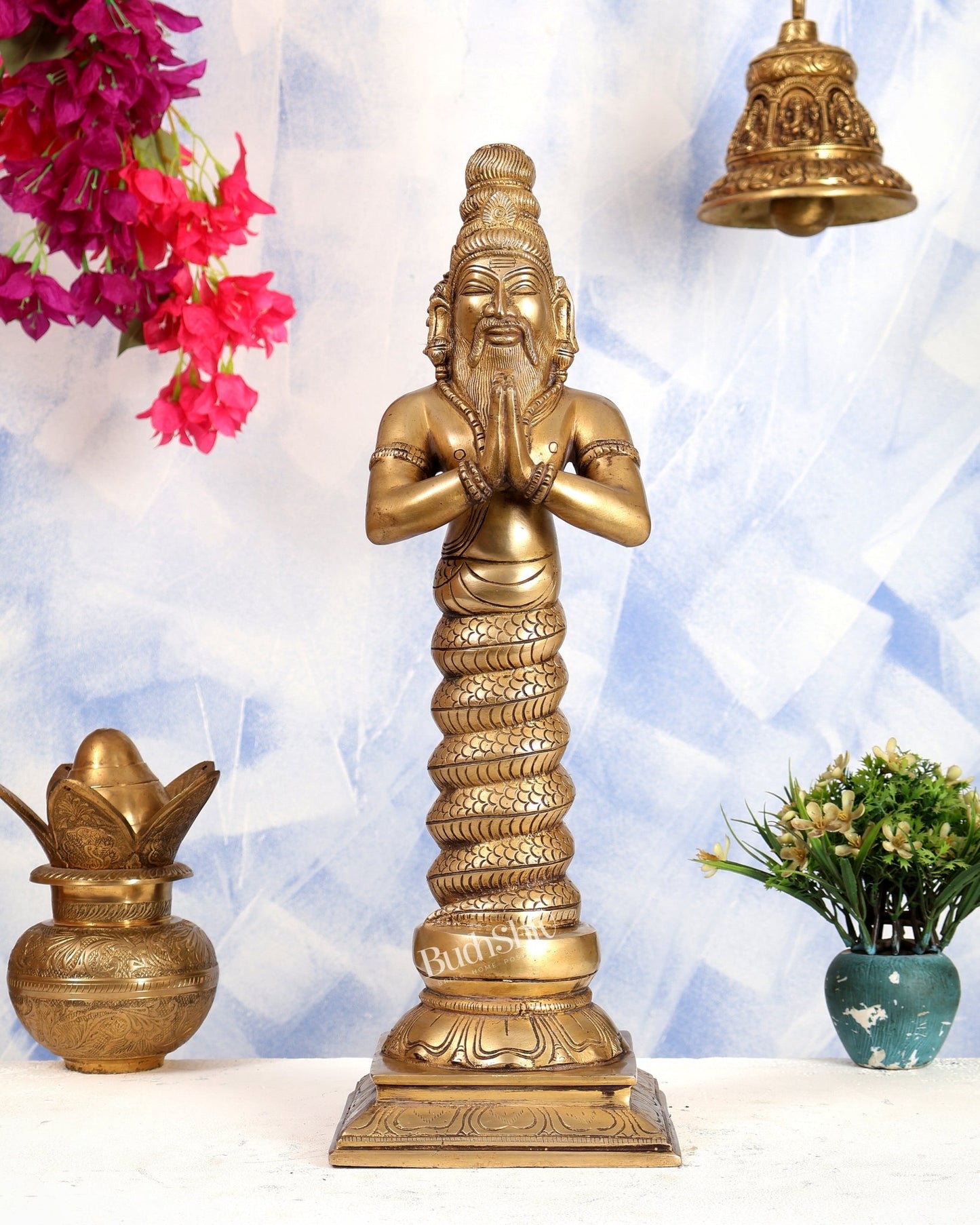 Brass Patanjali Dev Guru Idol | Height 17.5 inch - Budhshiv.com