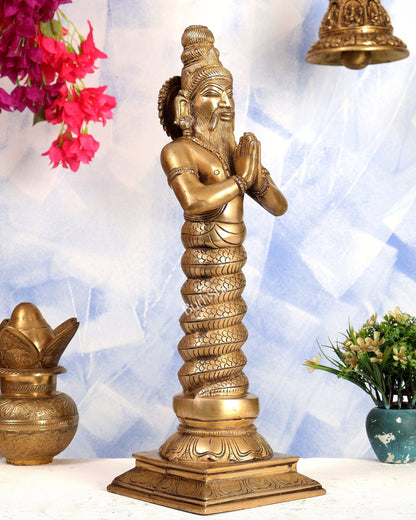 Brass Patanjali Dev Guru Idol | Height 17.5 inch - Budhshiv.com