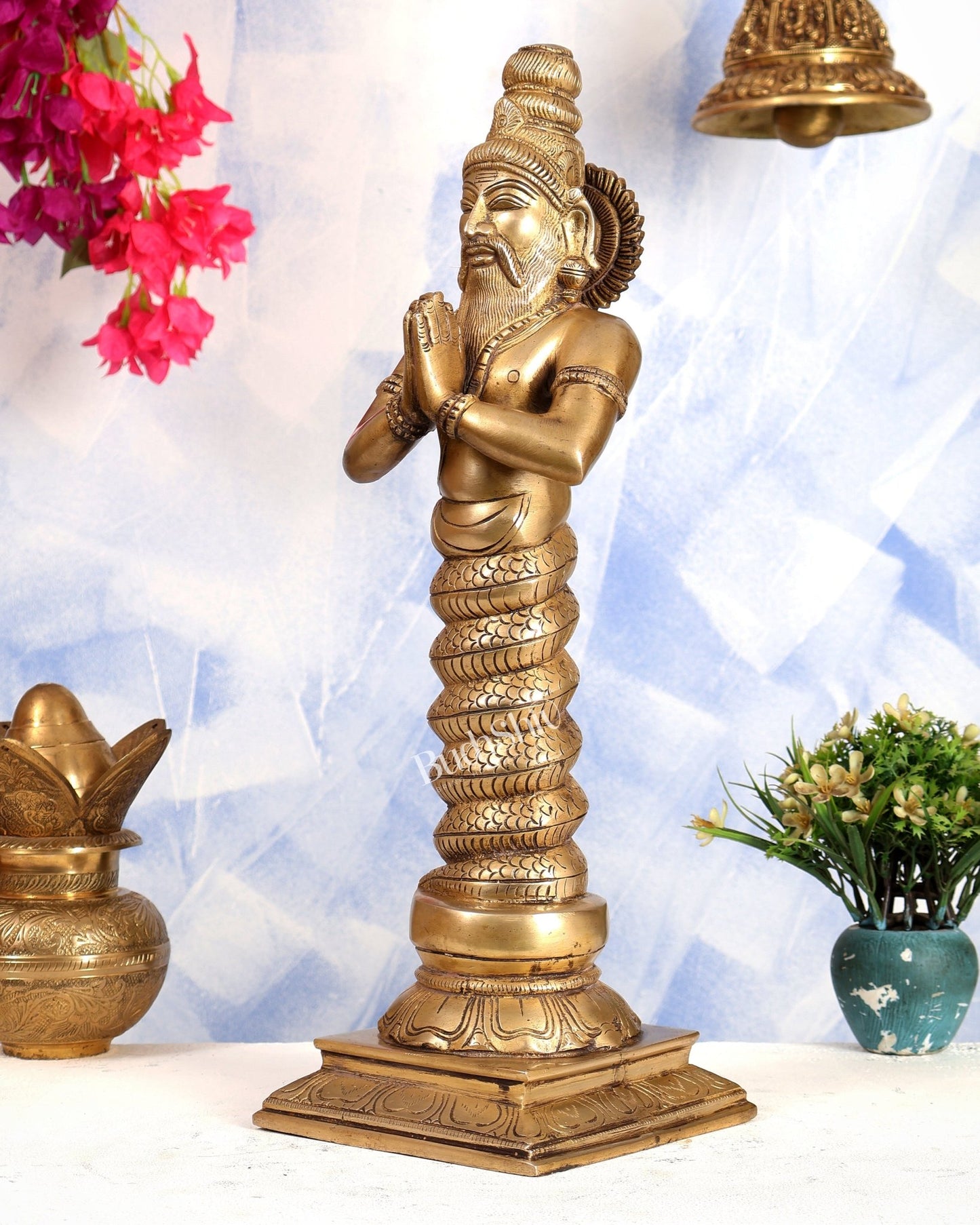 Brass Patanjali Dev Guru Idol | Height 17.5 inch - Budhshiv.com