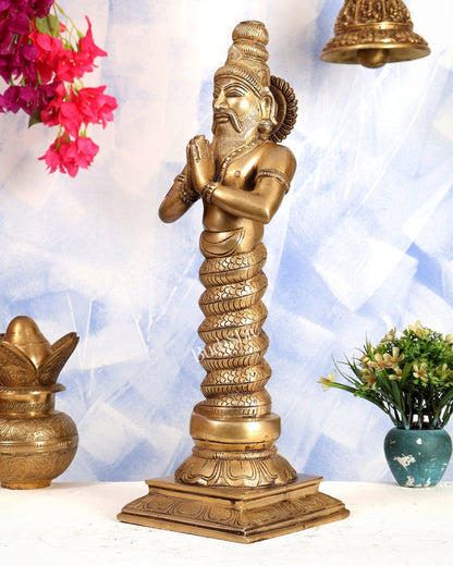 Brass Patanjali Dev Guru Idol | Height 17.5 inch - Budhshiv.com