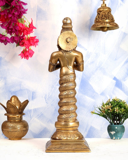 Brass Patanjali Dev Guru Idol | Height 17.5 inch - Budhshiv.com