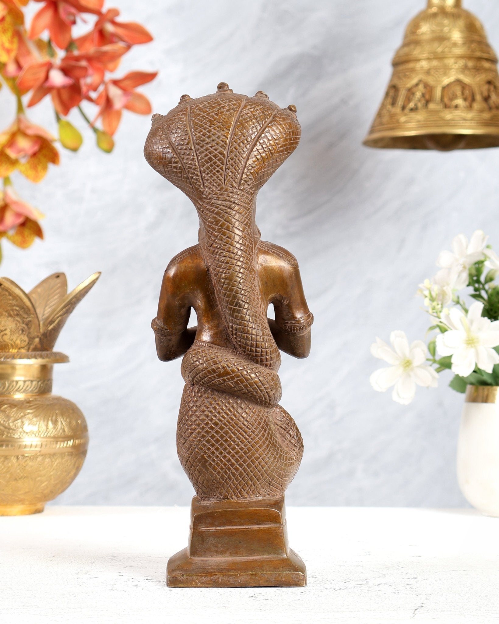 Brass Patanjali Maharishi Sage Idol 10 inch copper tone - Budhshiv.com