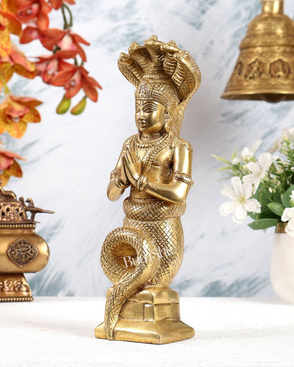 Brass Patanjali Maharishi Sage Idol 10 inch golden tone - Budhshiv.com