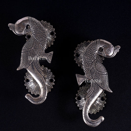Brass Peacock Design Door Handle Pair | Antique Main Door Hardware - Budhshiv.com