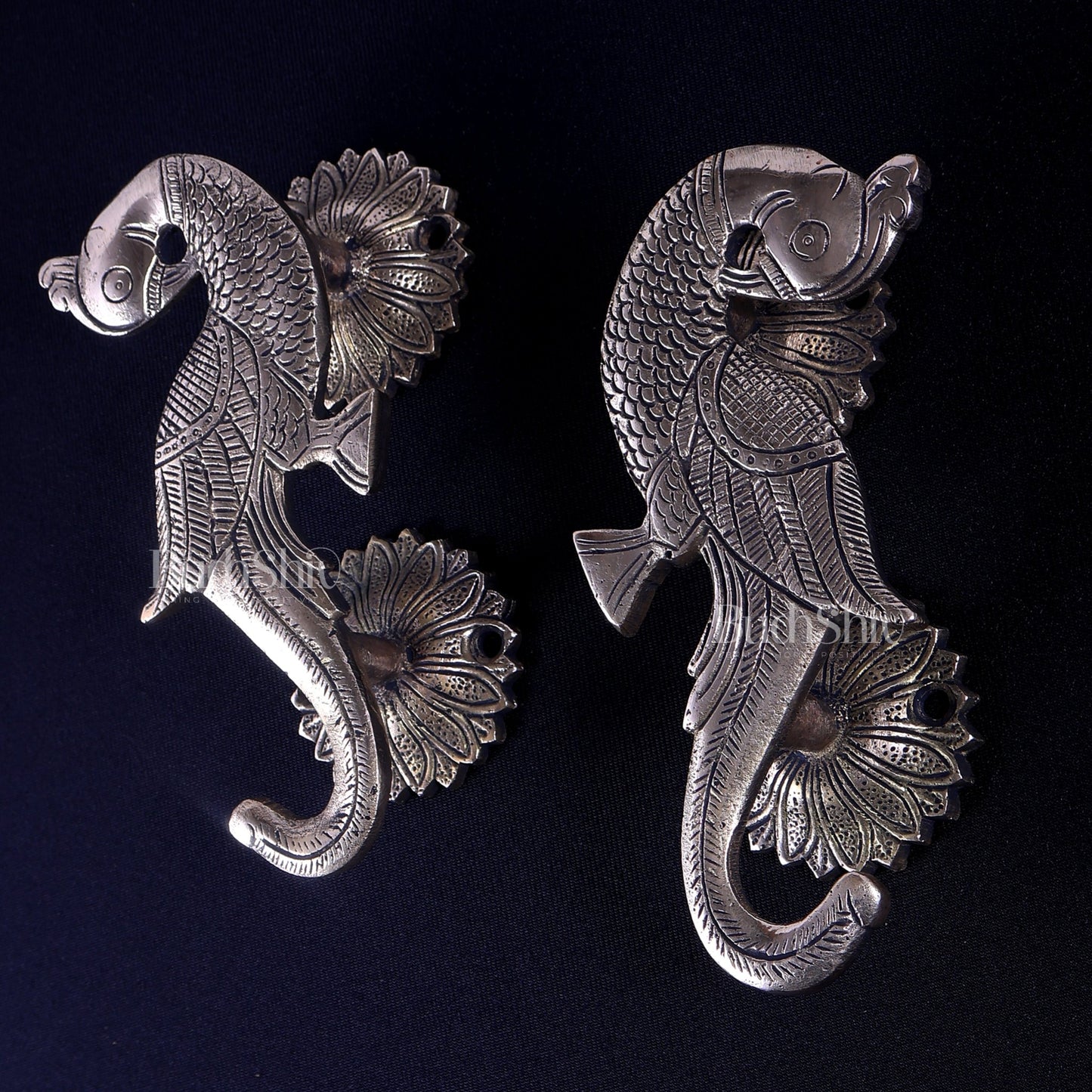 Brass Peacock Design Door Handle Pair | Antique Main Door Hardware - Budhshiv.com