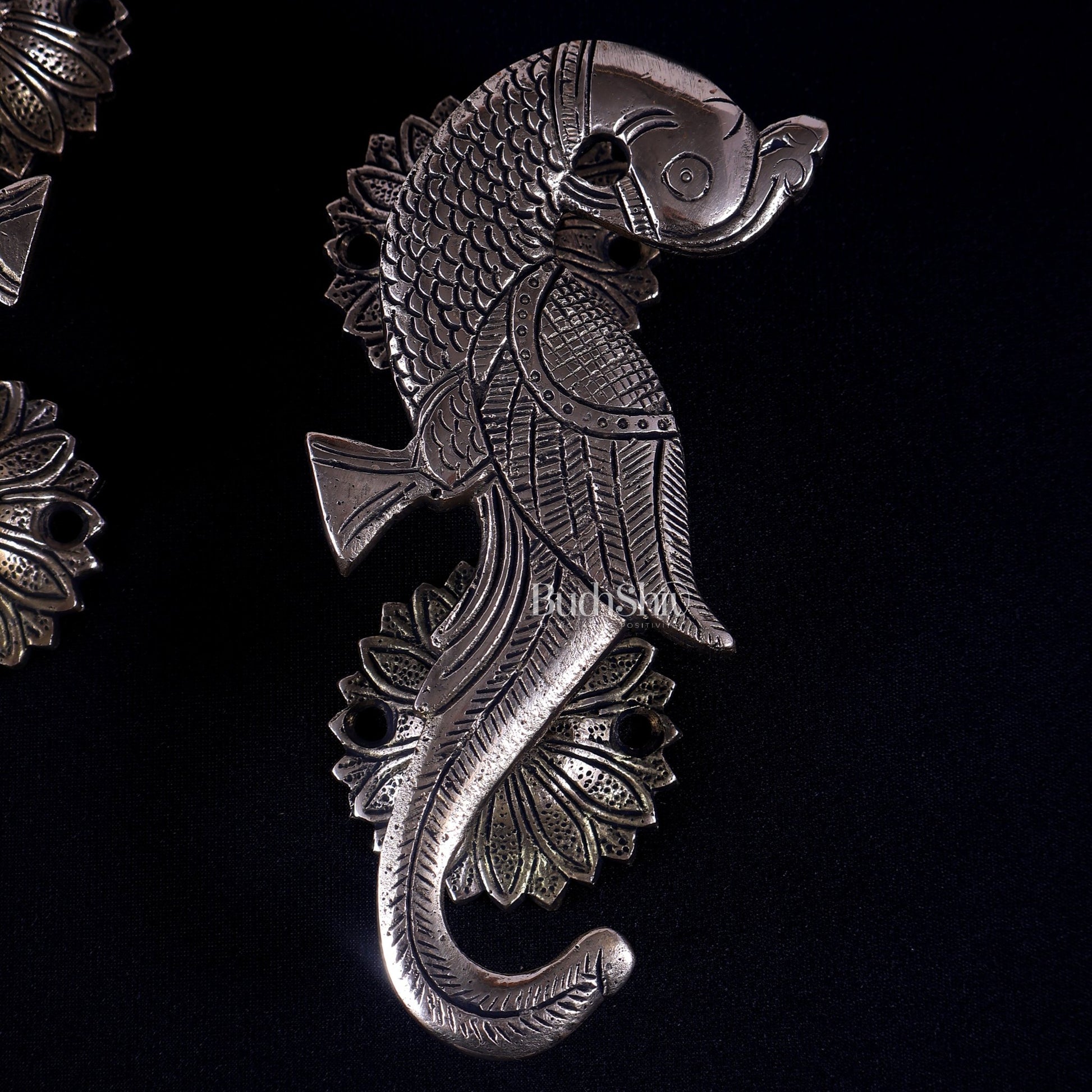 Brass Peacock Design Door Handle Pair | Antique Main Door Hardware - Budhshiv.com