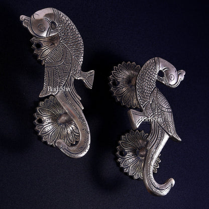 Brass Peacock Design Door Handle Pair | Antique Main Door Hardware - Budhshiv.com