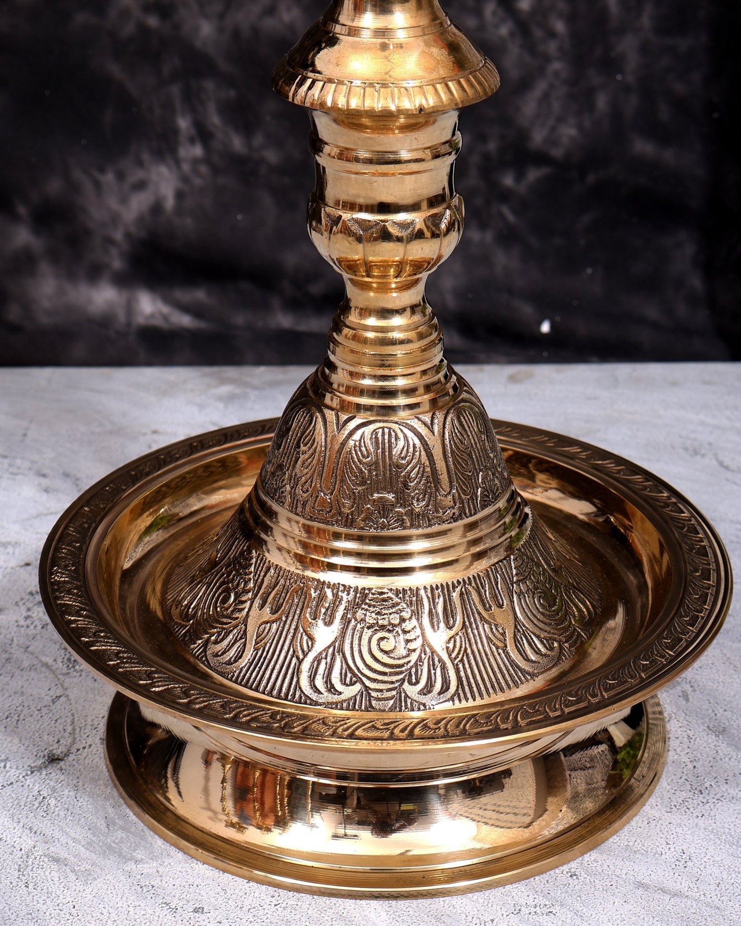 Brass Peacock Samai Inauguration Lamp heavy (Pair) 36.5 inch - Budhshiv.com