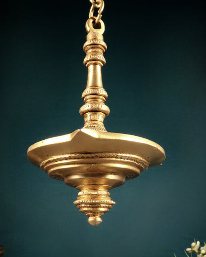 Brass Plain Hanging Oil Lamp – Simple and Sober Design - Budhshiv.com