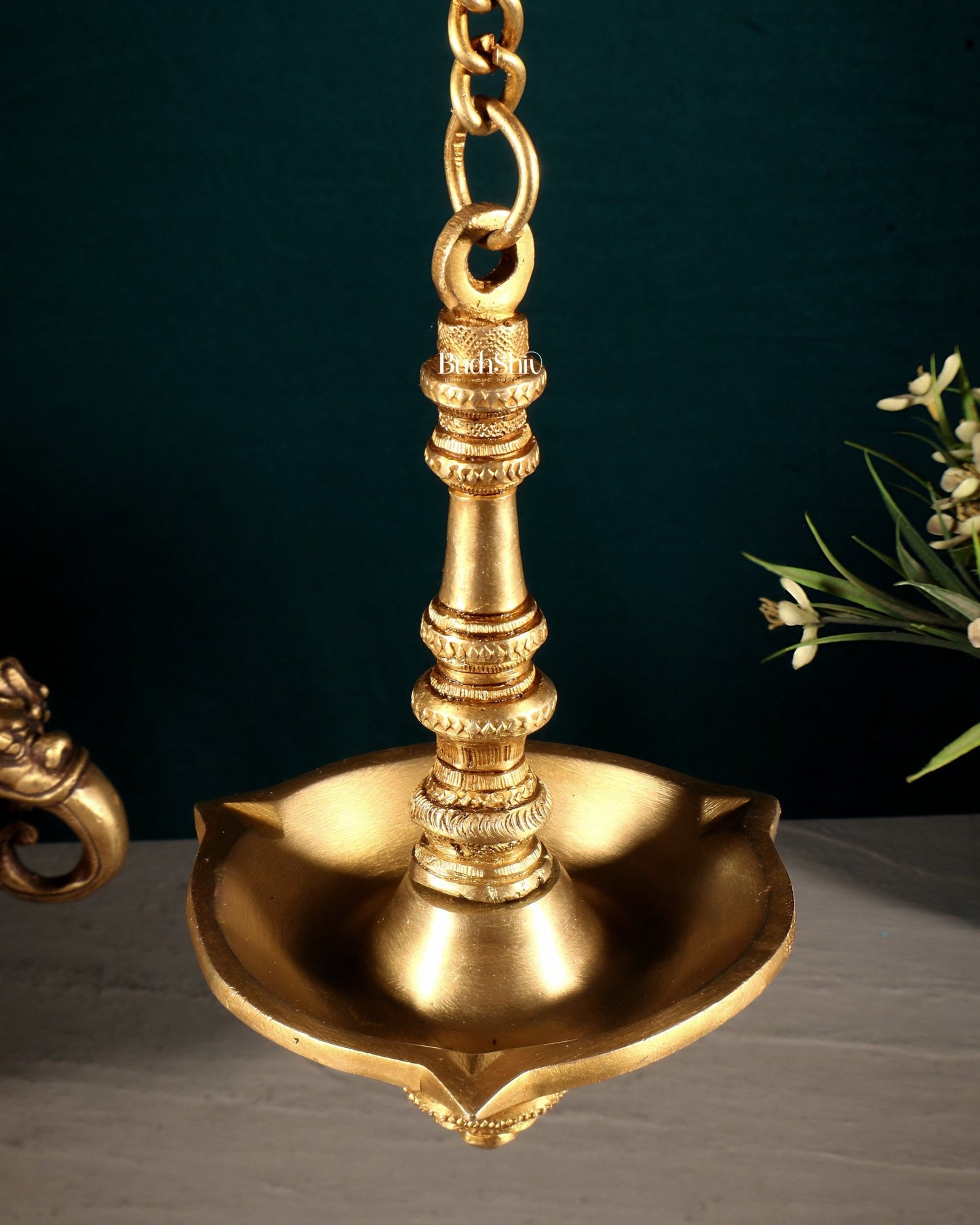 Brass Plain Hanging Oil Lamp – Simple and Sober Design - Budhshiv.com