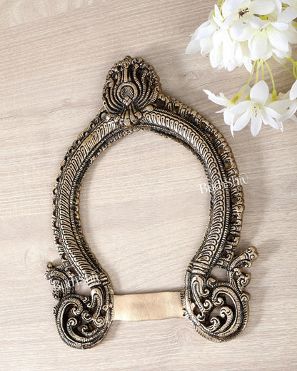 Brass Prabhavali Frame Wall Hanging – 10 Inch Sacred Temple Arch Décor - Budhshiv.com