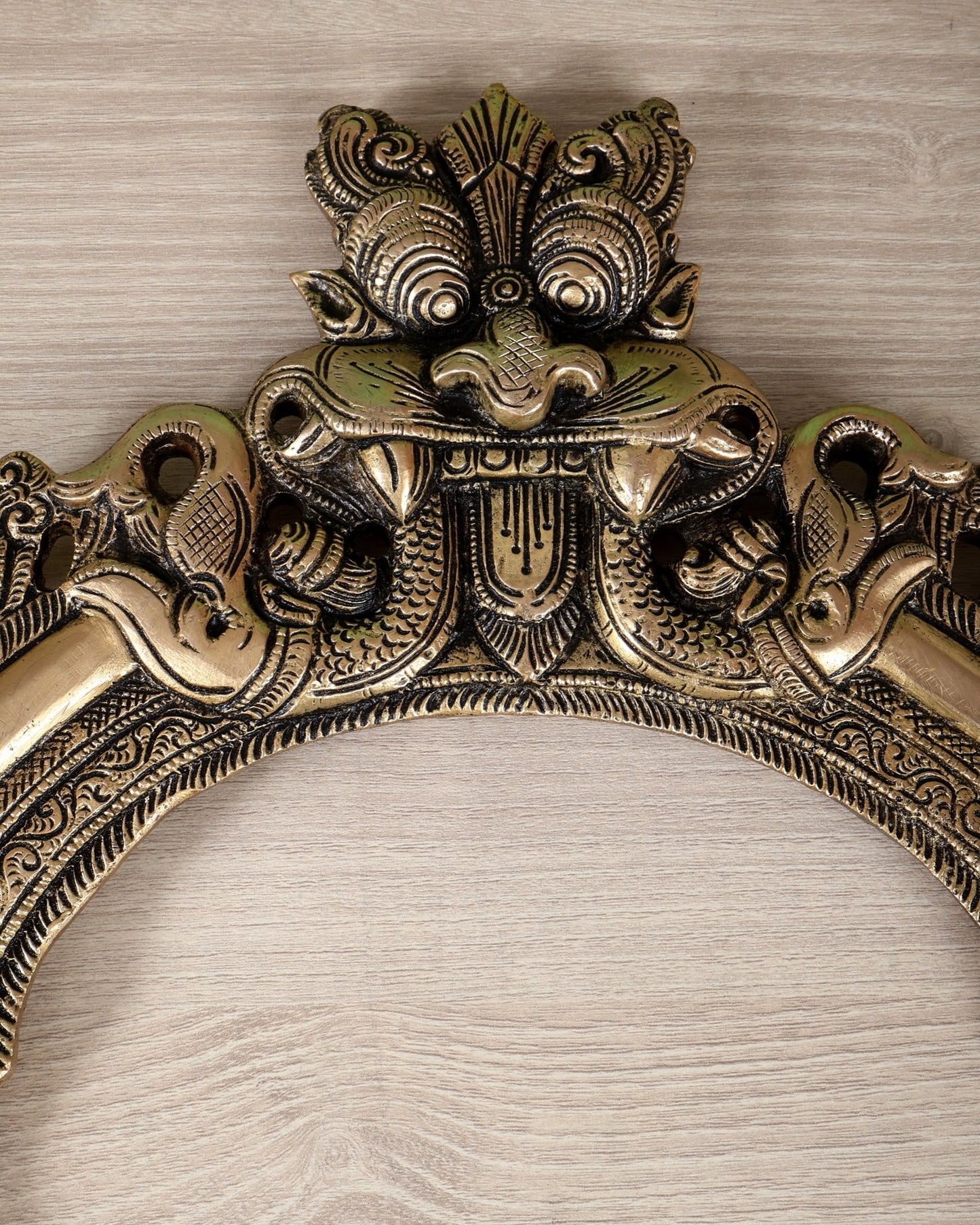 Brass Prabhavali with Kirtimukha and yali Design – 21 Inch (5.31 KG) - Budhshiv.com