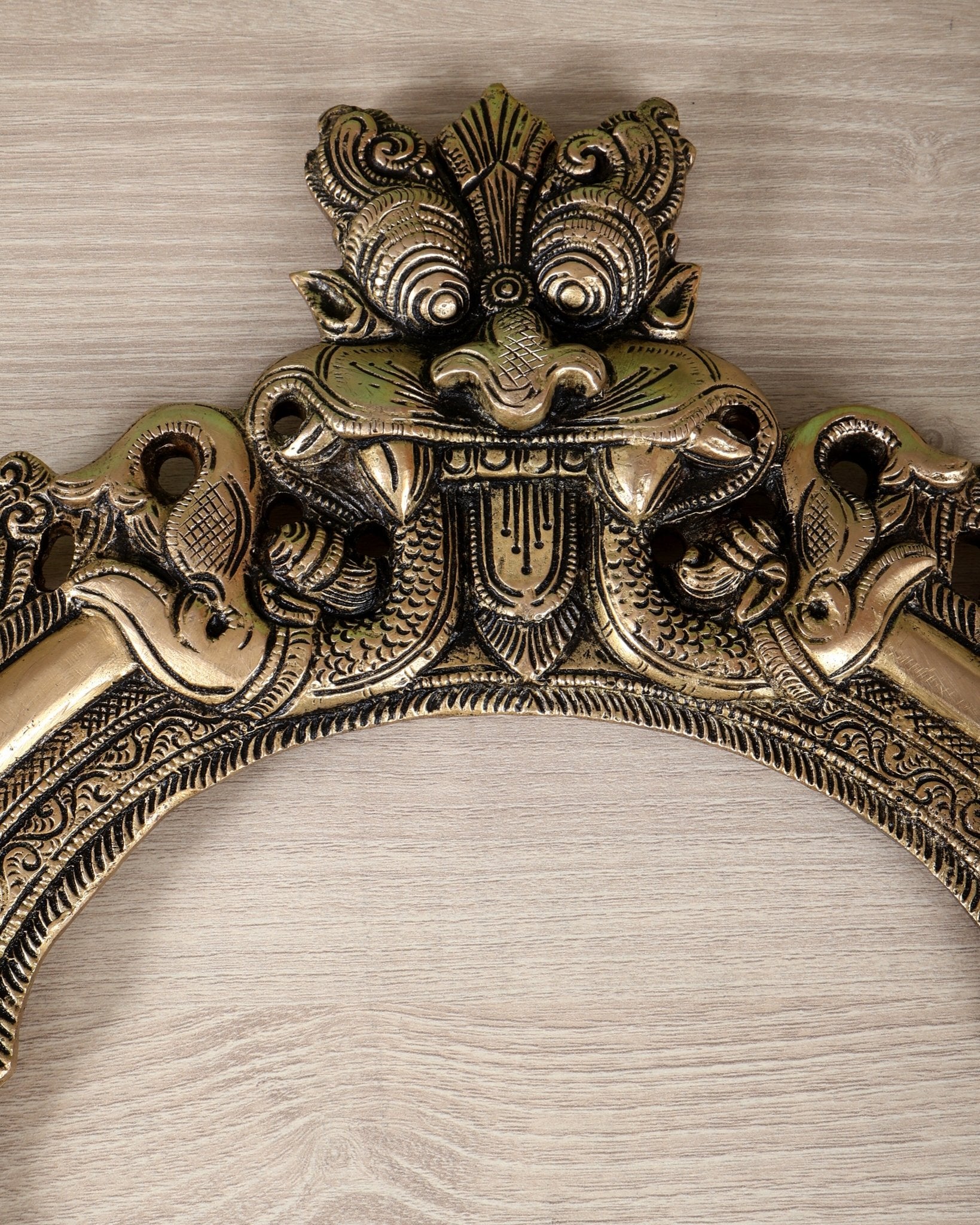 Brass Prabhavali with Kirtimukha and yali Design – 21 Inch (5.31 KG) - Budhshiv.com