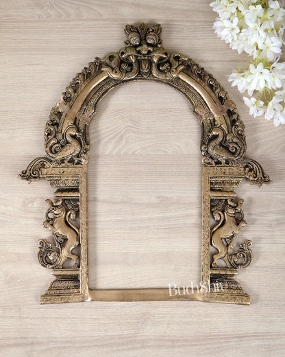 Brass Prabhavali with Kirtimukha and yali Design – 21 Inch (5.31 KG) - Budhshiv.com