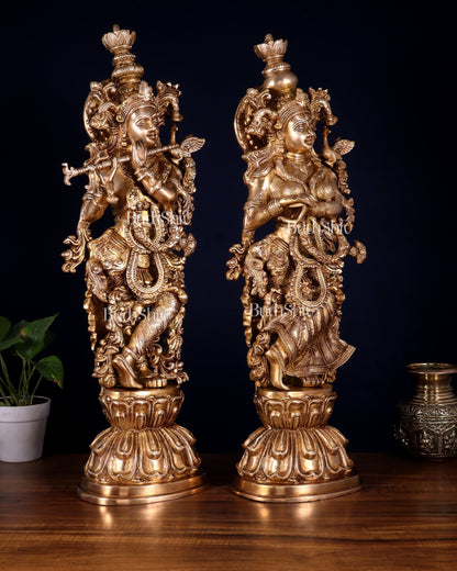 Brass Radha Krishna Idol 25 inch - Budhshiv.com