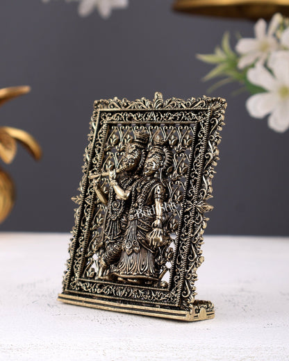 Brass Radha Krishna Idol for Car Dashboard – Divine Mini Dashboard Statue 5 Inch - Budhshiv.com