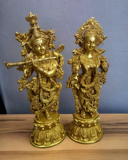 Brass Radha krishna idols 18 inch - Budhshiv.com