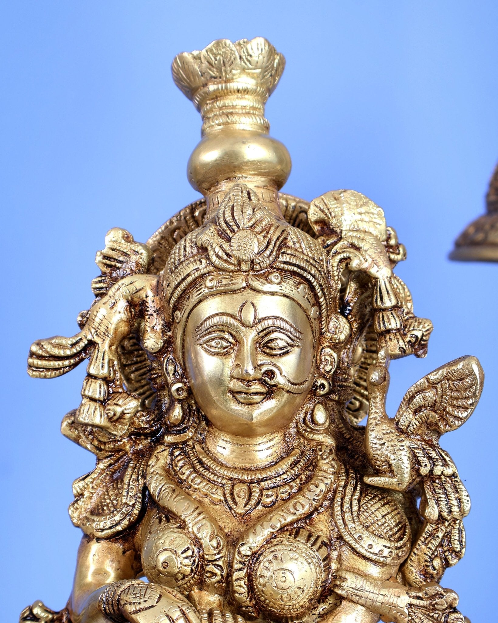 Brass Radha Krishna Idols on Lotus Base – Fine Craft Divine Pair (21 Inch) - Budhshiv.com