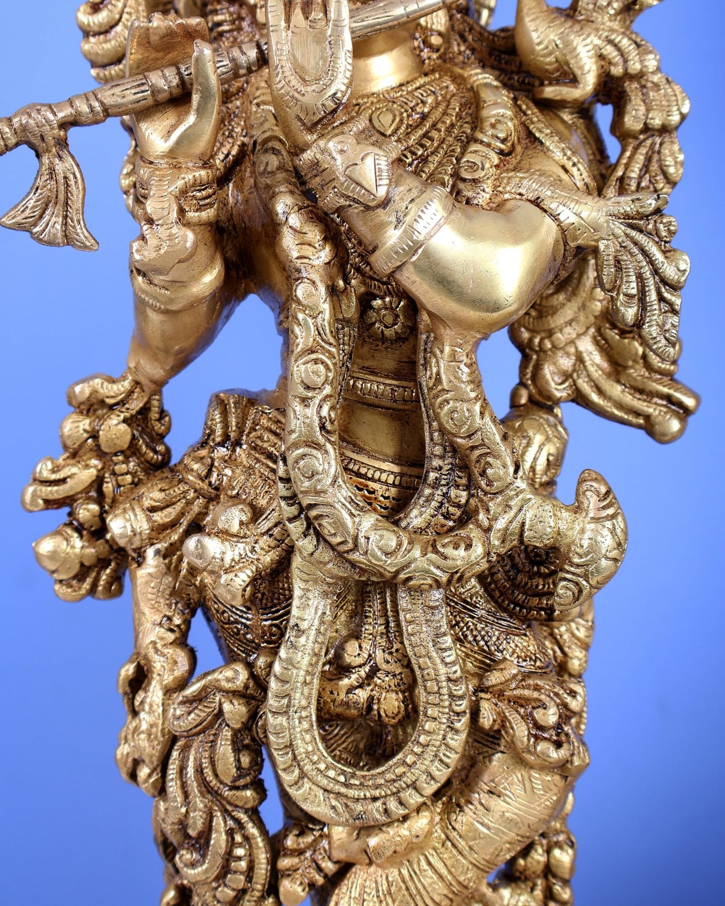 Brass Radha Krishna Idols on Lotus Base – Fine Craft Divine Pair (21 Inch) - Budhshiv.com