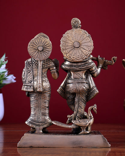 Brass Radha Krishna Statue 8 inch - Budhshiv.com