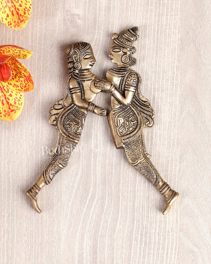 Brass Raja Rani Nut Cutter – Collectible Rajasthani Craft Decor Piece (6.5 Inches) - Budhshiv.com