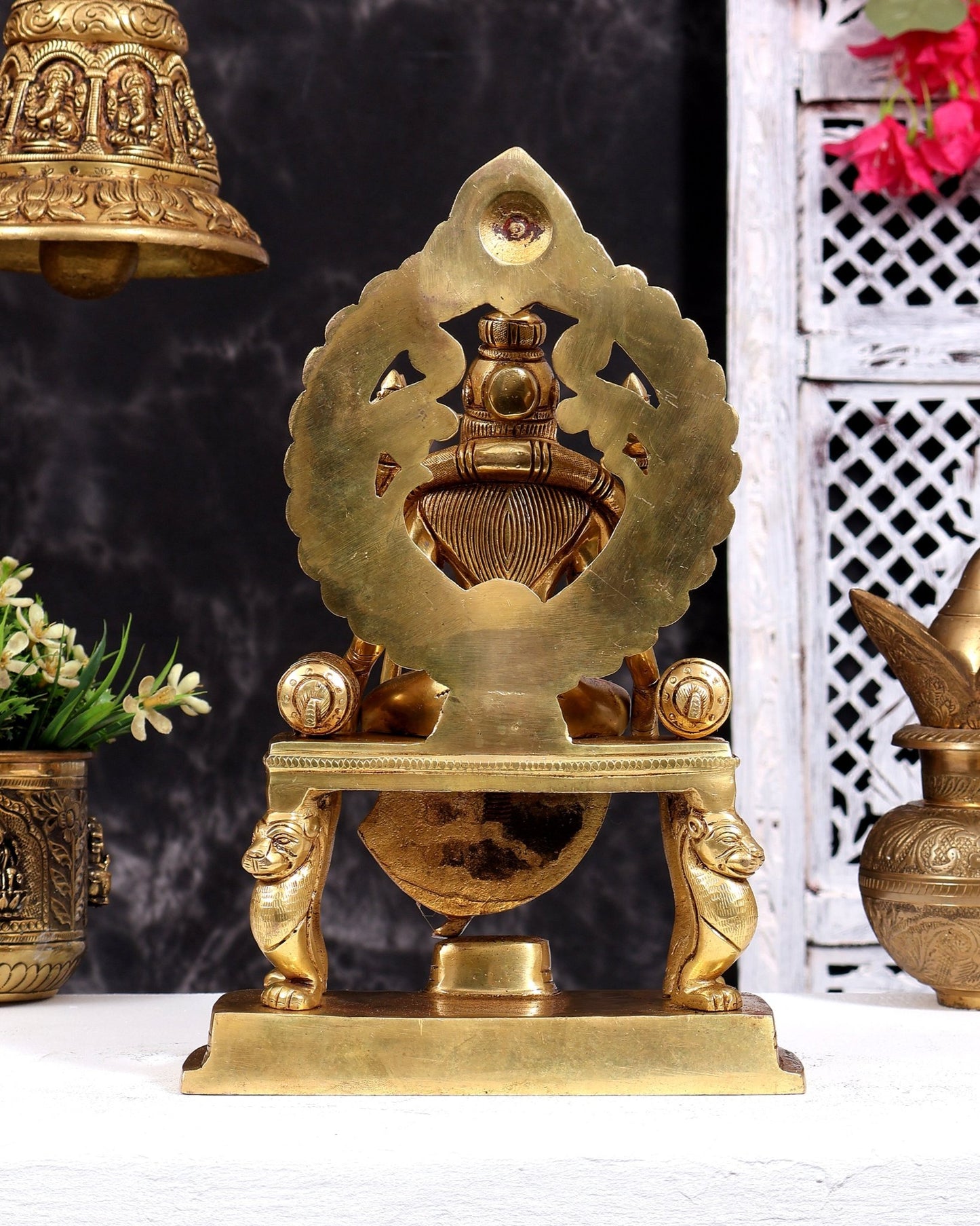 Brass Rajarajeshwari Lalita Tripura Sundari Statue 12 inch - Budhshiv.com