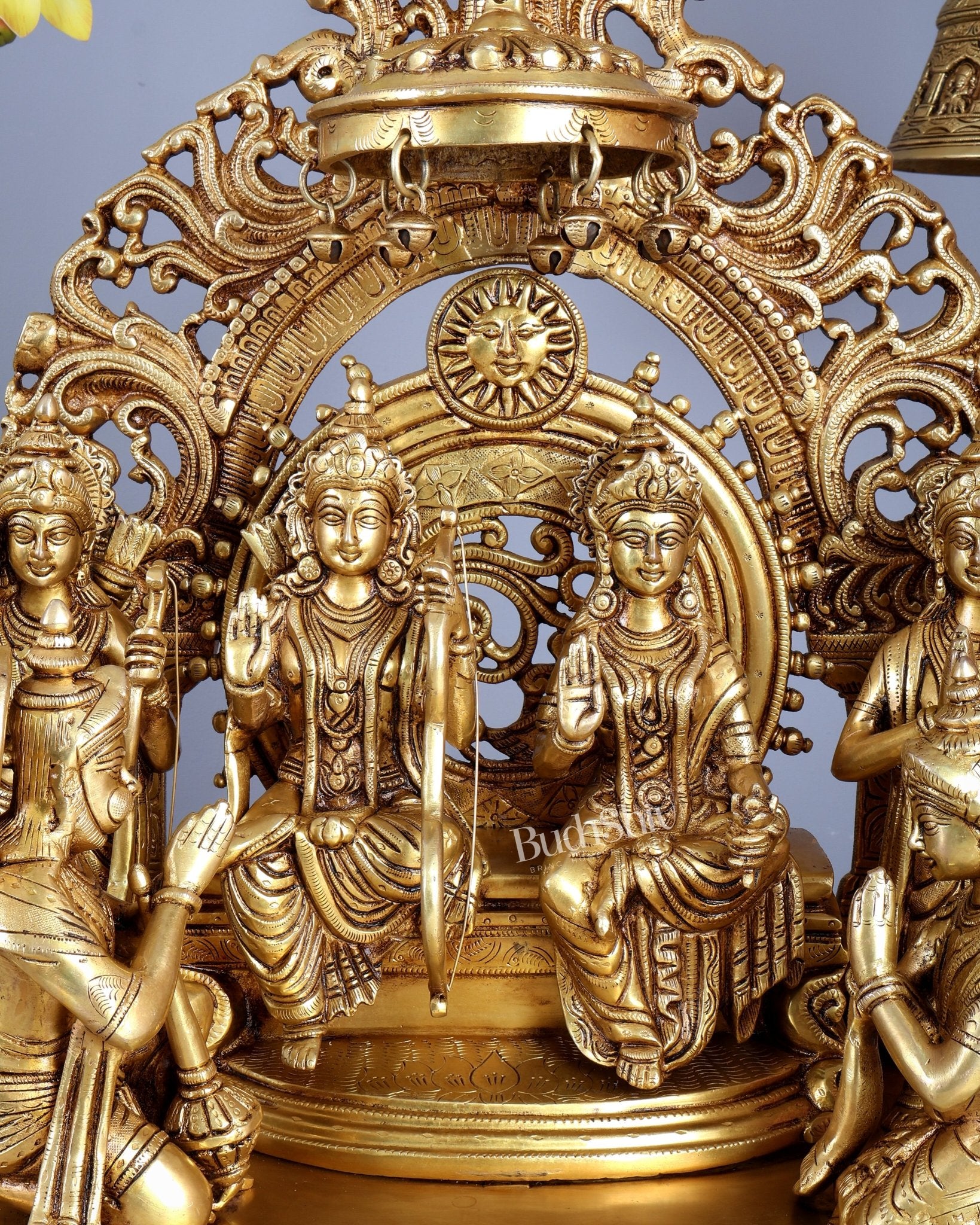 Brass Ram Darbar 23 inch (Ramapatabhishekam) - Budhshiv.com