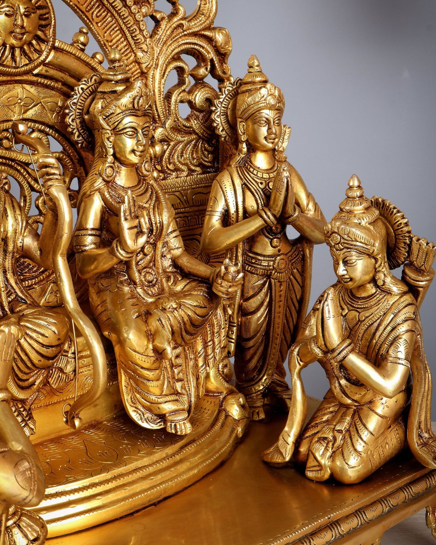 Brass Ram Darbar 23 inch (Ramapatabhishekam) - Budhshiv.com