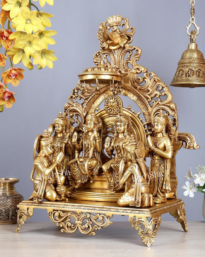 Brass Ram Darbar 23 inch (Ramapatabhishekam) - Budhshiv.com