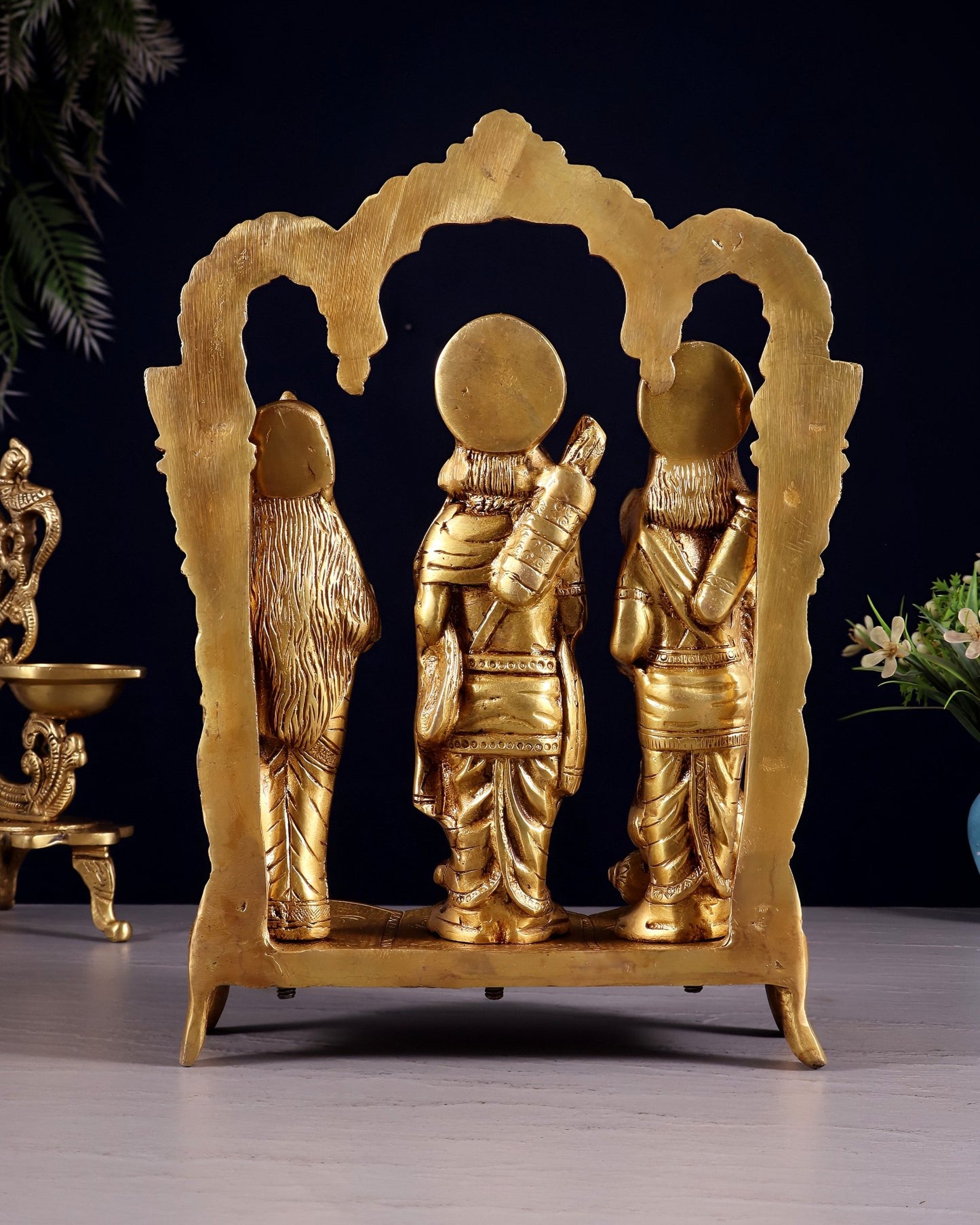 Brass Ram Darbar idol 11 Inch enhanced carvings - Budhshiv.com