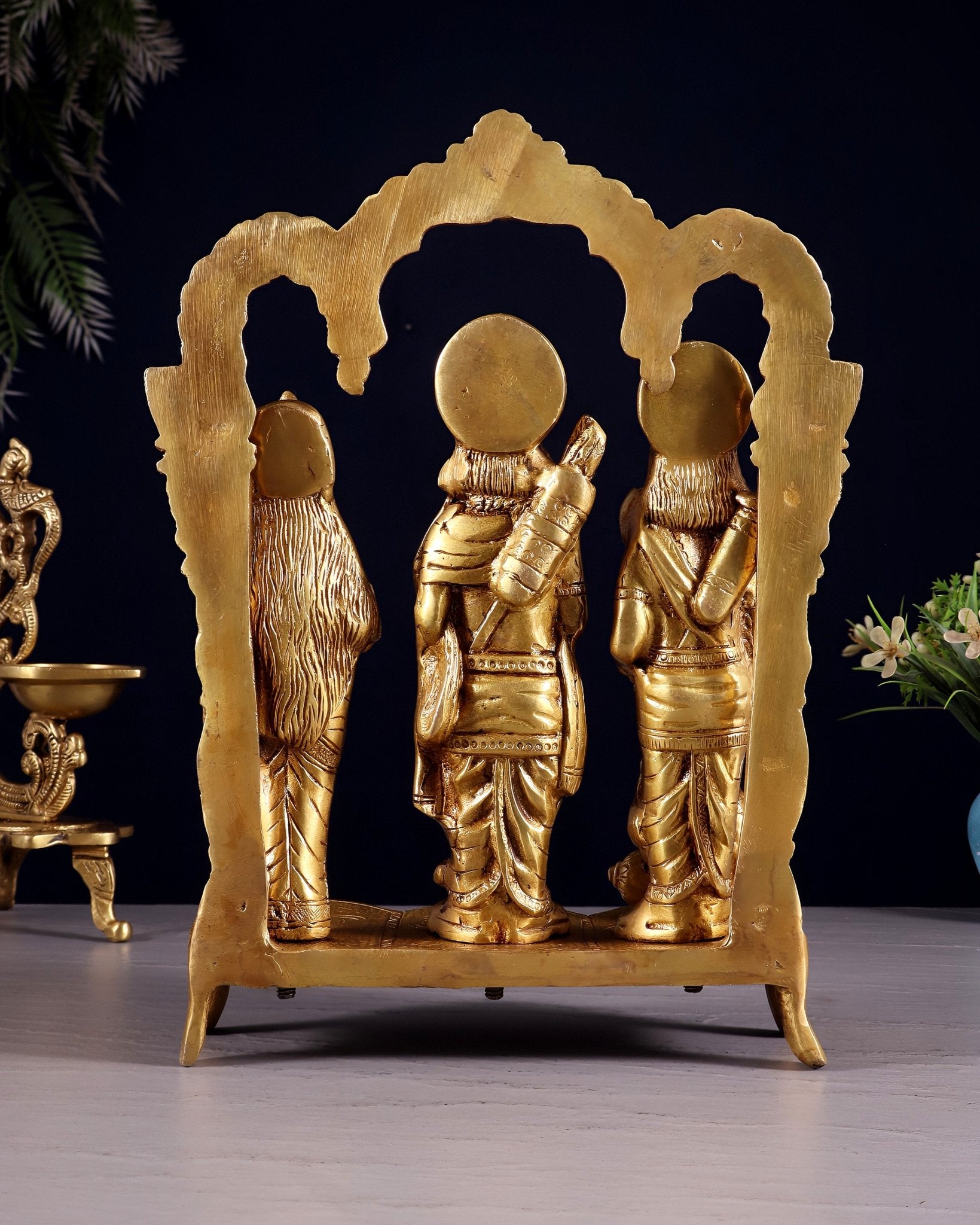 Brass Ram Darbar idol 11 Inch enhanced carvings - Budhshiv.com