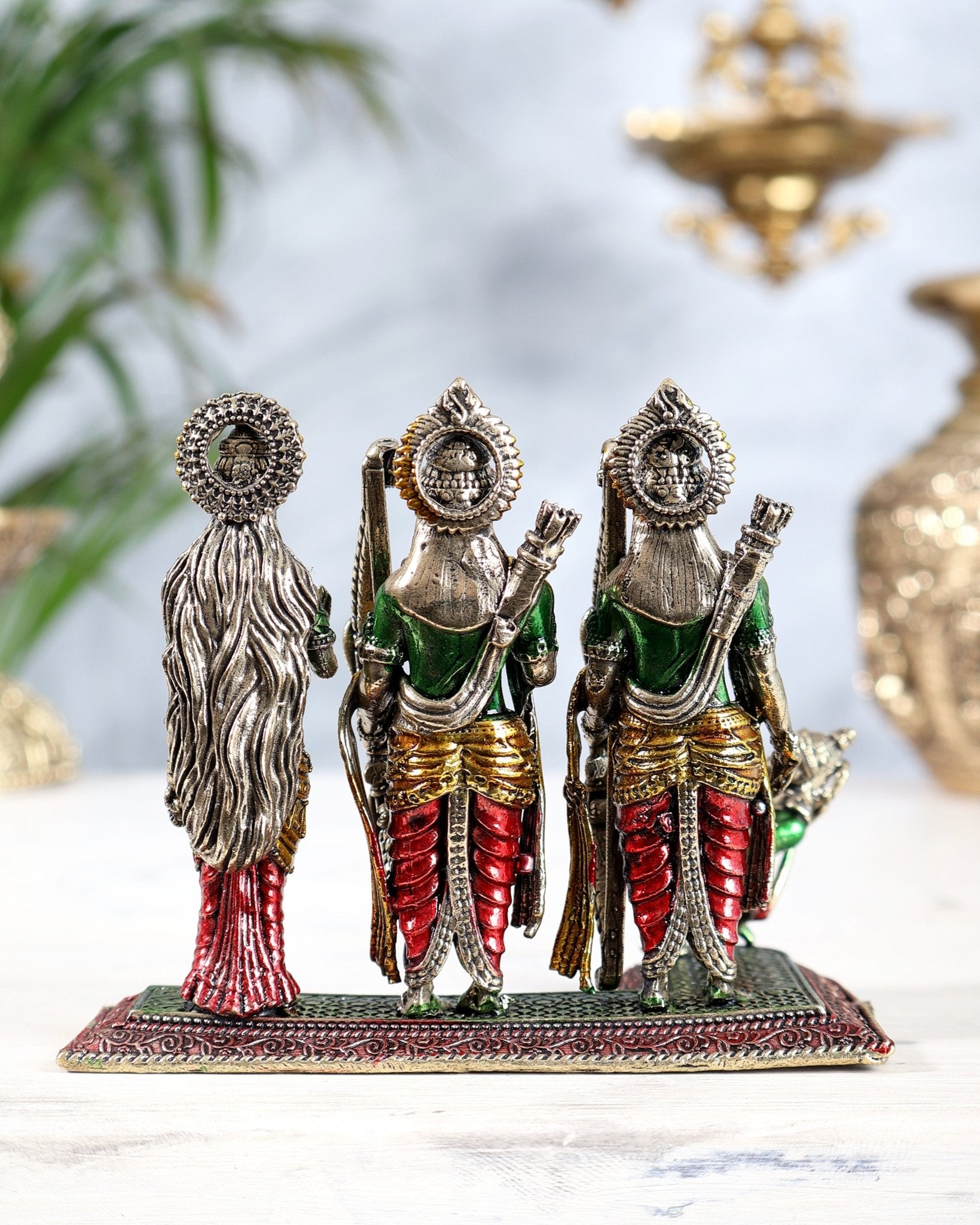 Brass Ram Darbar Idol - 3" superfine hand - painted - Budhshiv.com