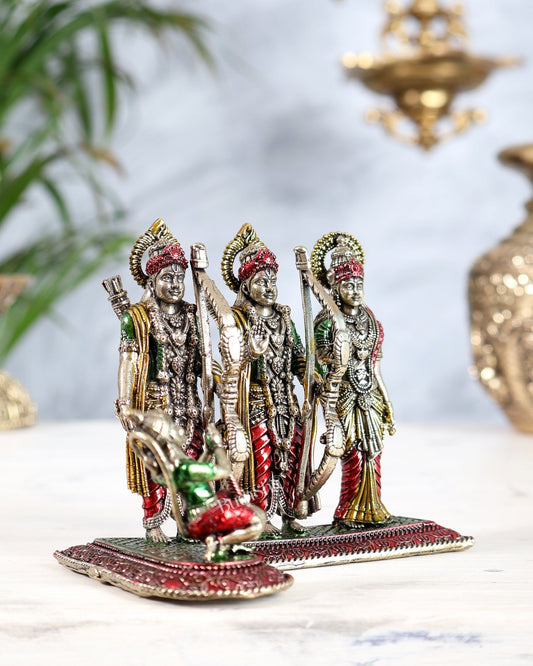 Brass Ram Darbar Idol - 3" superfine hand - painted - Budhshiv.com