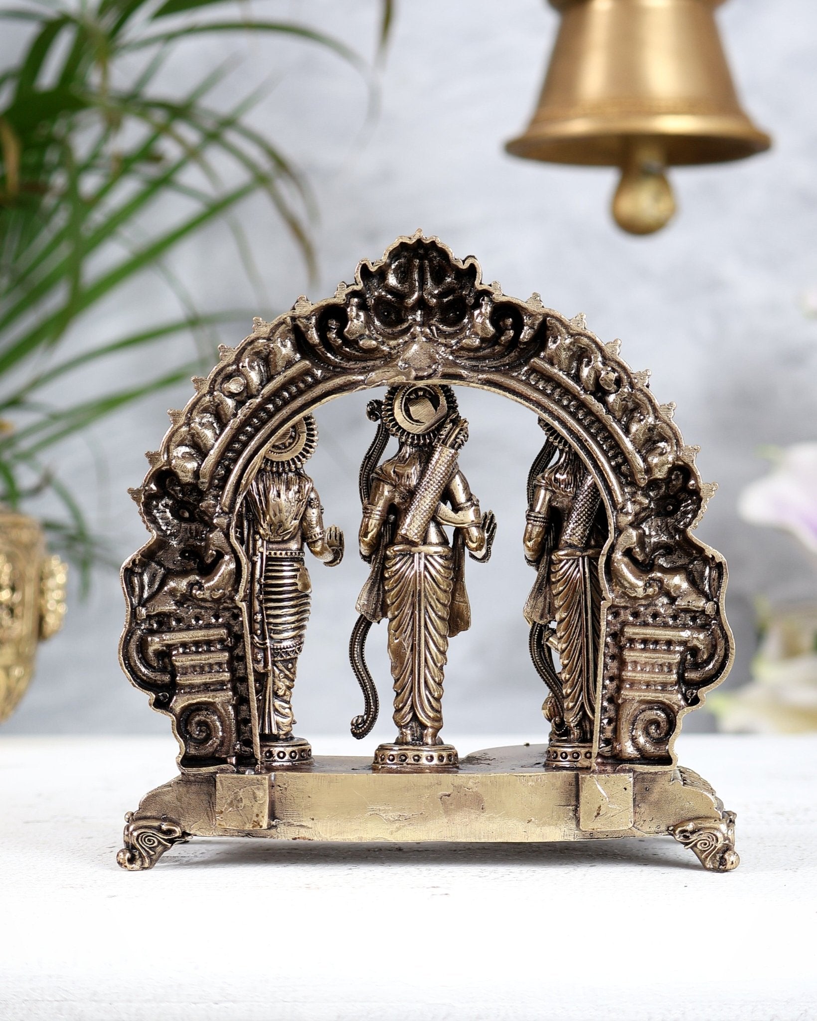Brass Ram Darbar Idol 5 Inch | Superfine Handcrafted Statue – BudhShiv - Budhshiv.com