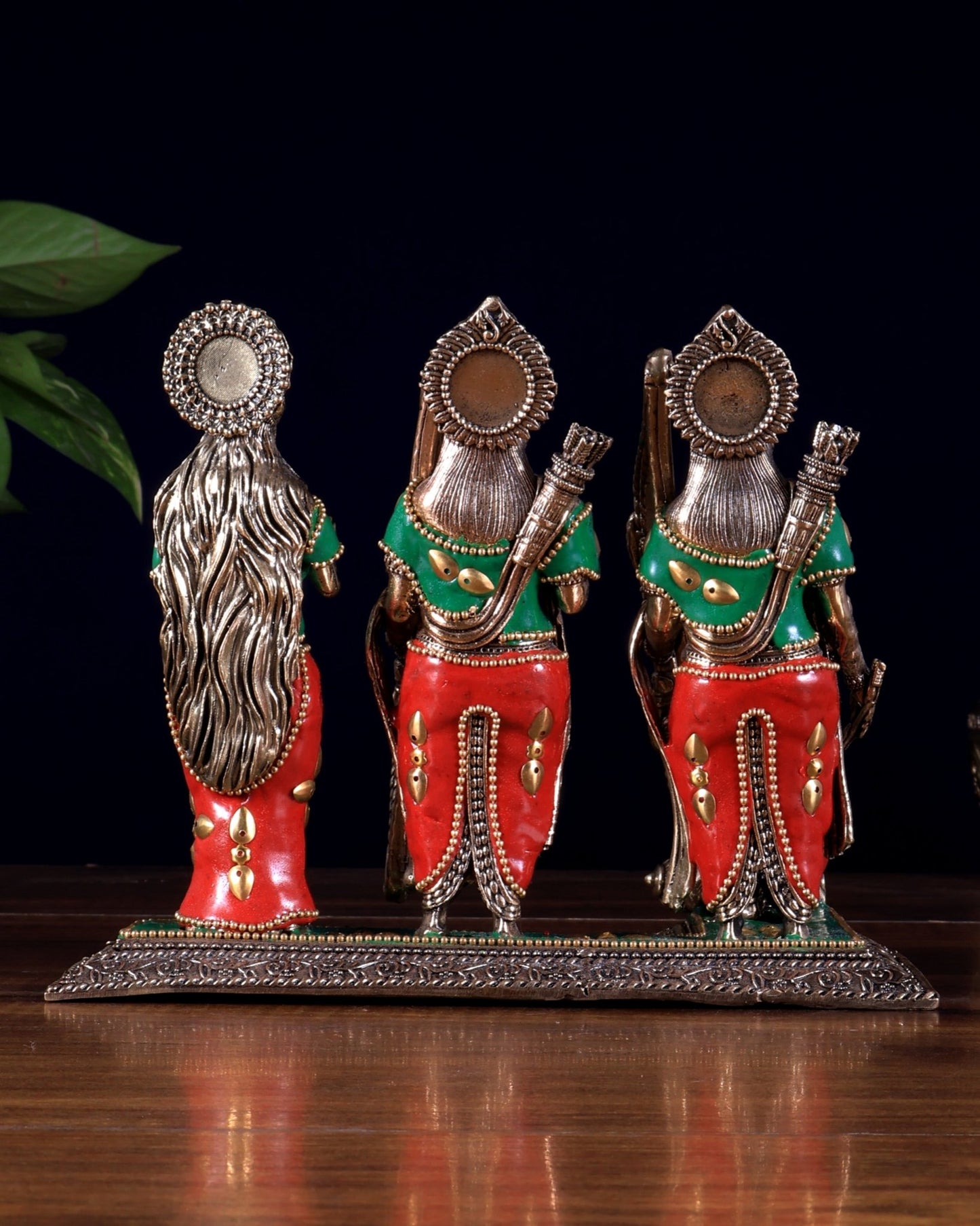 Brass Ram Darbar Idol - 6.5" Tall with meenakari - Budhshiv.com