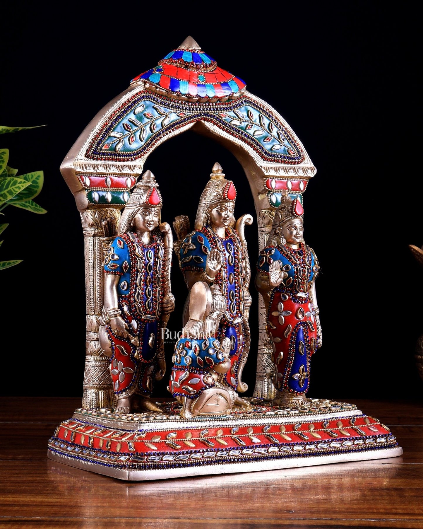 Brass Ram Darbar Statue 12 inch Stonework - Budhshiv.com