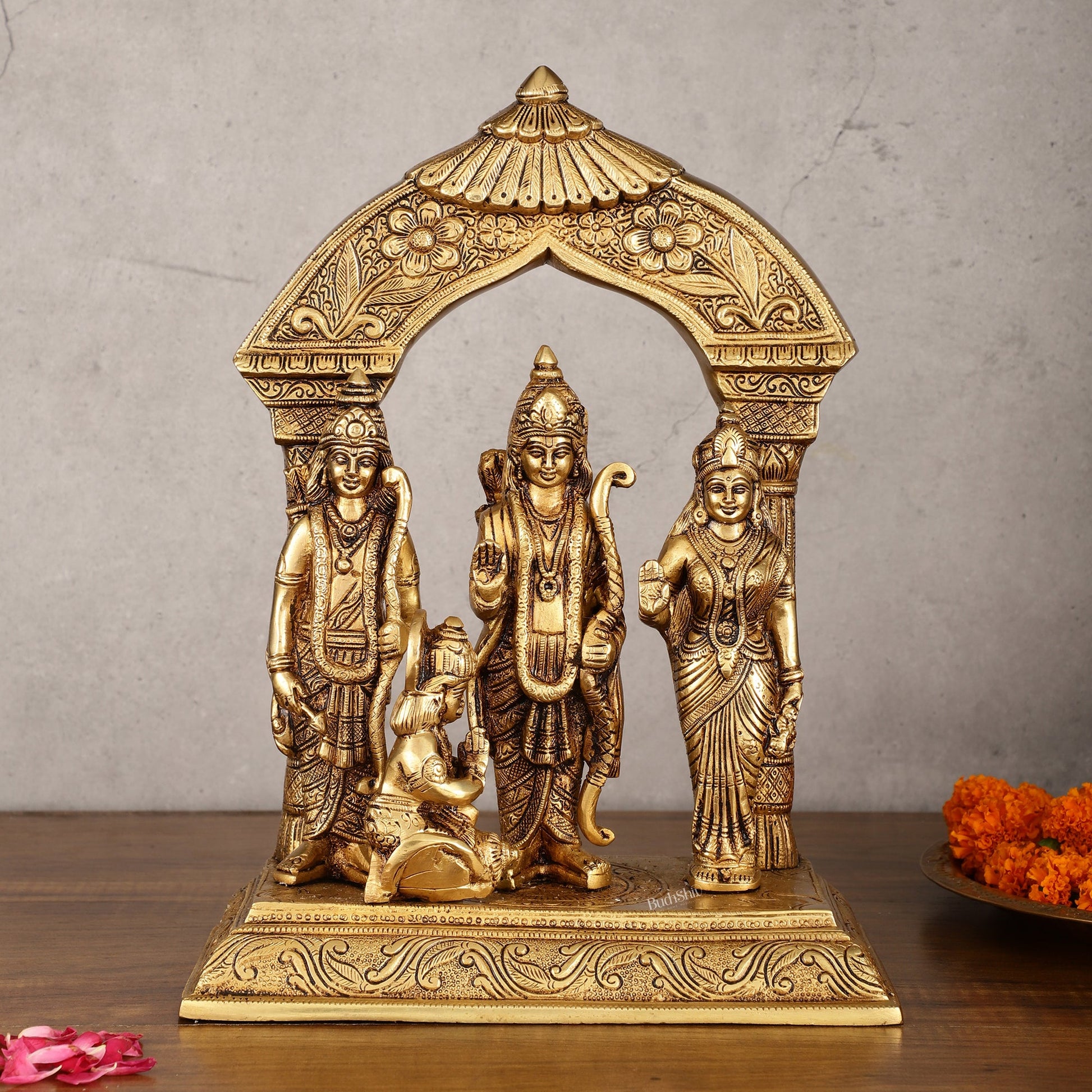 Brass Ram Darbar Statue 12 inch - Budhshiv.com