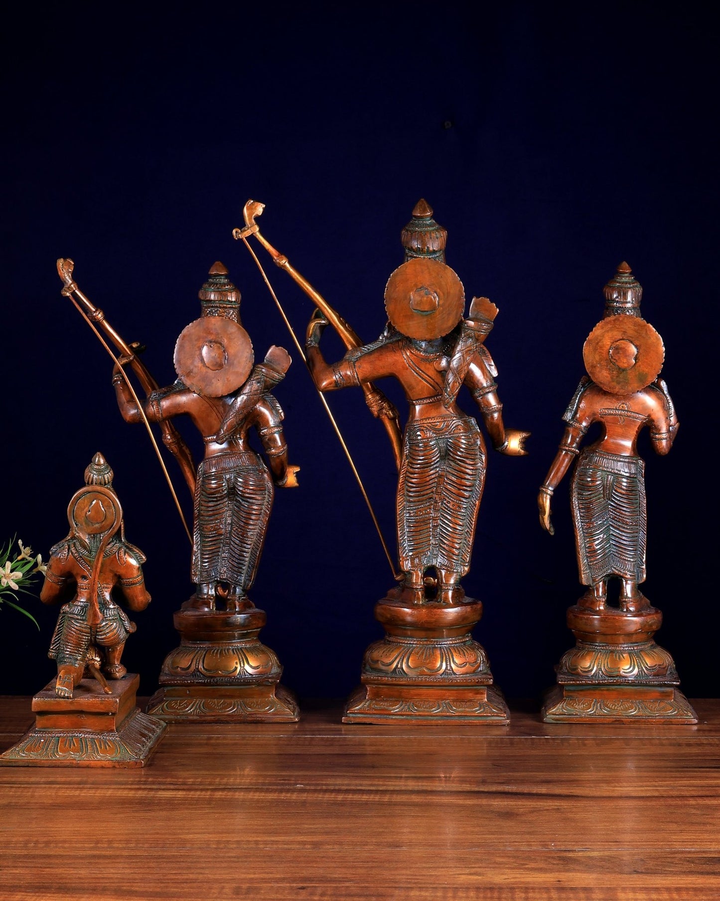 Brass Ram darbar Statues 18 inch double chola tone - Budhshiv.com