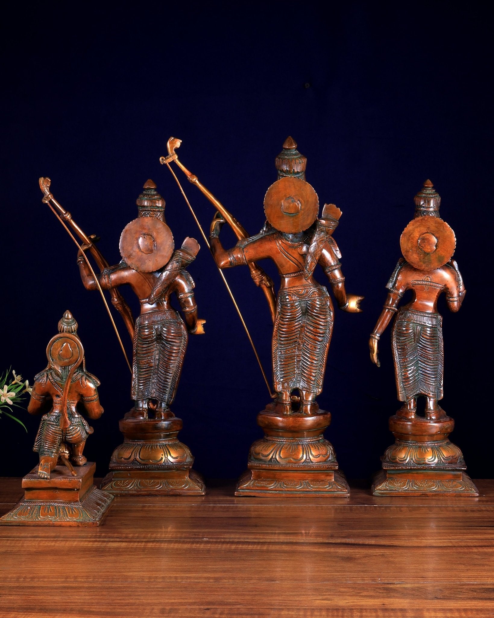 Brass Ram darbar Statues 18 inch double chola tone - Budhshiv.com