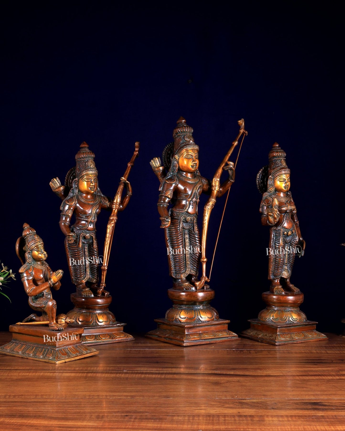 Brass Ram darbar Statues 18 inch double chola tone - Budhshiv.com