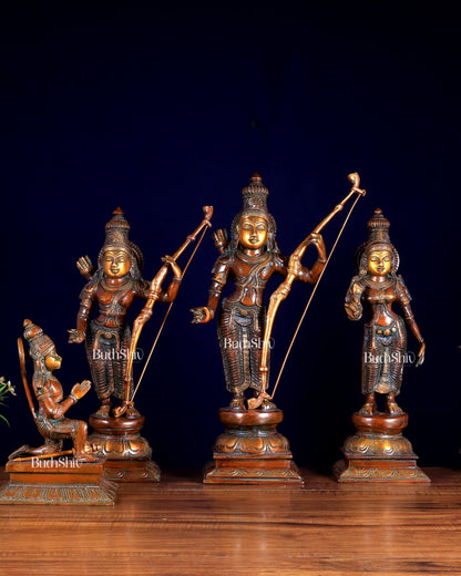 Brass Ram darbar Statues 18 inch double chola tone - Budhshiv.com