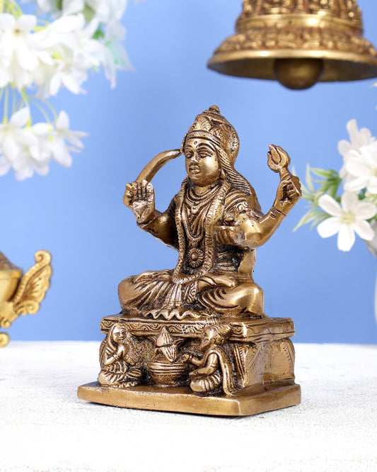 Brass Santoshi Mata Idol - 5.5 Inch - Budhshiv.com